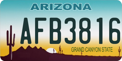 AZ license plate AFB3816