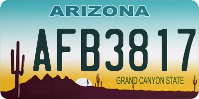AZ license plate AFB3817