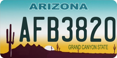 AZ license plate AFB3820