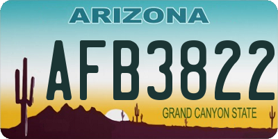 AZ license plate AFB3822