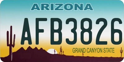 AZ license plate AFB3826