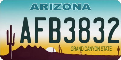 AZ license plate AFB3832