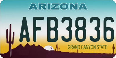 AZ license plate AFB3836