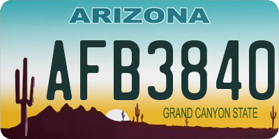 AZ license plate AFB3840