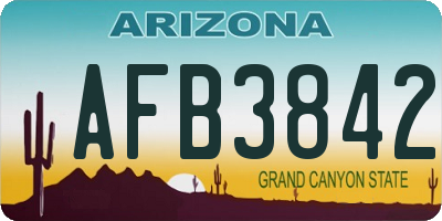 AZ license plate AFB3842