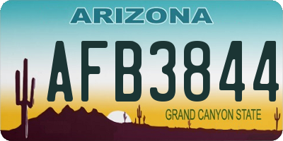 AZ license plate AFB3844