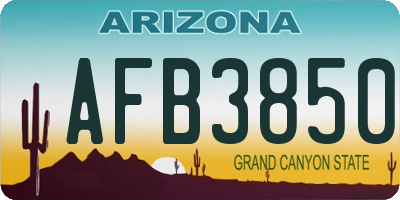 AZ license plate AFB3850