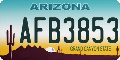AZ license plate AFB3853