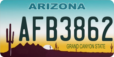 AZ license plate AFB3862