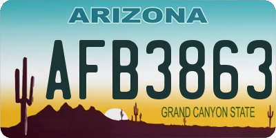 AZ license plate AFB3863
