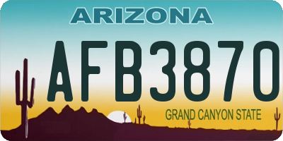 AZ license plate AFB3870