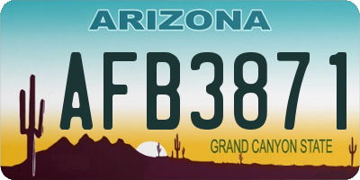 AZ license plate AFB3871