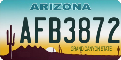 AZ license plate AFB3872