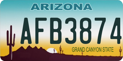 AZ license plate AFB3874