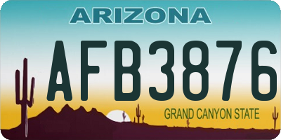 AZ license plate AFB3876