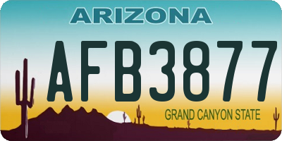 AZ license plate AFB3877