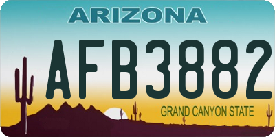 AZ license plate AFB3882