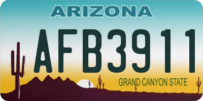 AZ license plate AFB3911
