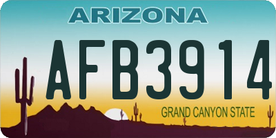 AZ license plate AFB3914