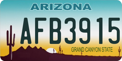 AZ license plate AFB3915