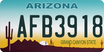 AZ license plate AFB3918