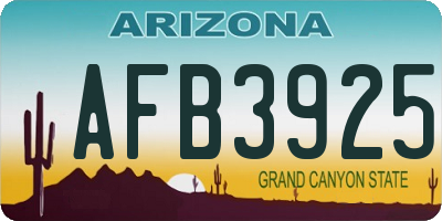AZ license plate AFB3925