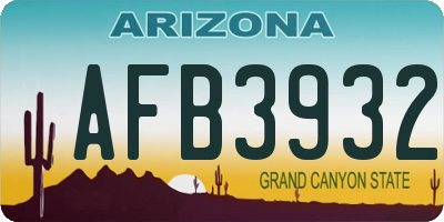 AZ license plate AFB3932