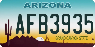 AZ license plate AFB3935