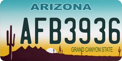 AZ license plate AFB3936
