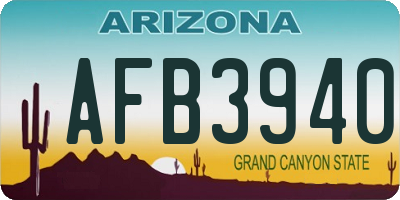 AZ license plate AFB3940