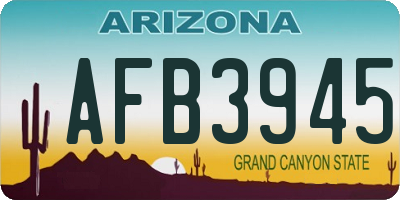 AZ license plate AFB3945