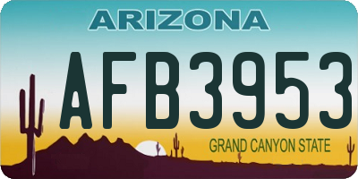 AZ license plate AFB3953