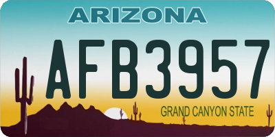 AZ license plate AFB3957