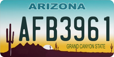 AZ license plate AFB3961