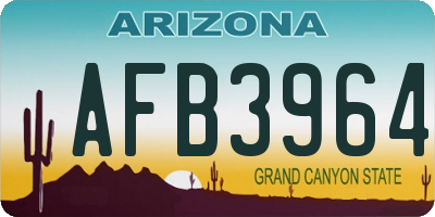AZ license plate AFB3964
