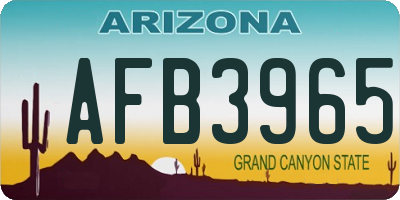 AZ license plate AFB3965
