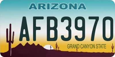 AZ license plate AFB3970