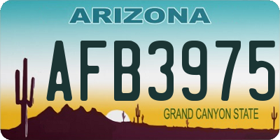 AZ license plate AFB3975