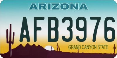 AZ license plate AFB3976
