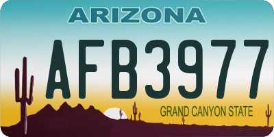 AZ license plate AFB3977