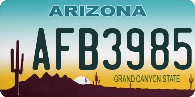 AZ license plate AFB3985