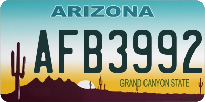 AZ license plate AFB3992
