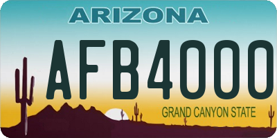 AZ license plate AFB4000