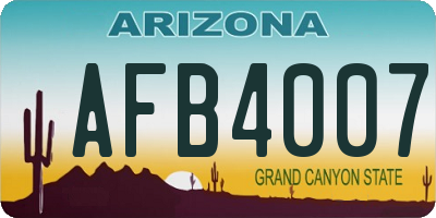 AZ license plate AFB4007