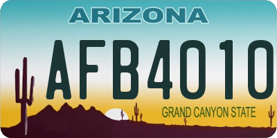 AZ license plate AFB4010