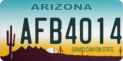 AZ license plate AFB4014