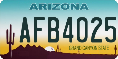 AZ license plate AFB4025