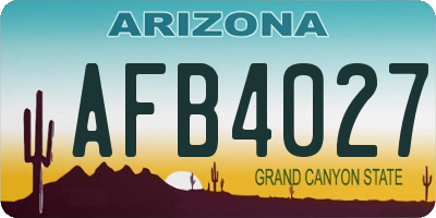 AZ license plate AFB4027