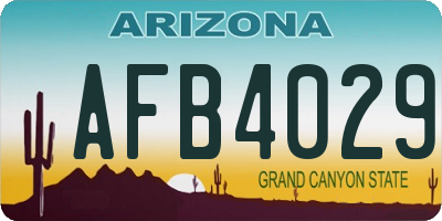 AZ license plate AFB4029