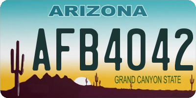 AZ license plate AFB4042